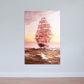 Tranh canvas thuận buồm xuôi gió “chiếc thuyền ngoài khơi xa” | Tranh thuyền buồm W7157