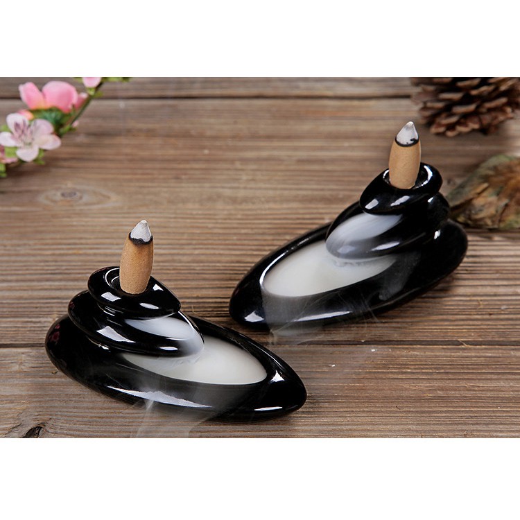 Thác Khói Trầm Hương Cao Cấp - Thác Đốt Trầm Mini - Hình Đá
