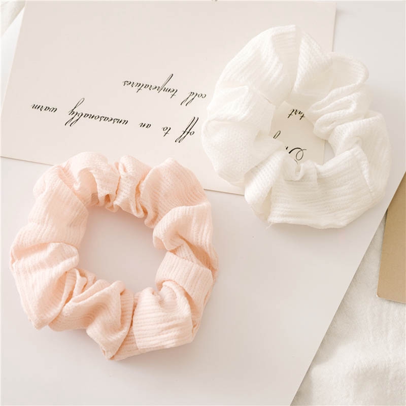 Dây buộc tóc co giãn màu trơn thời trang dành cho nữ