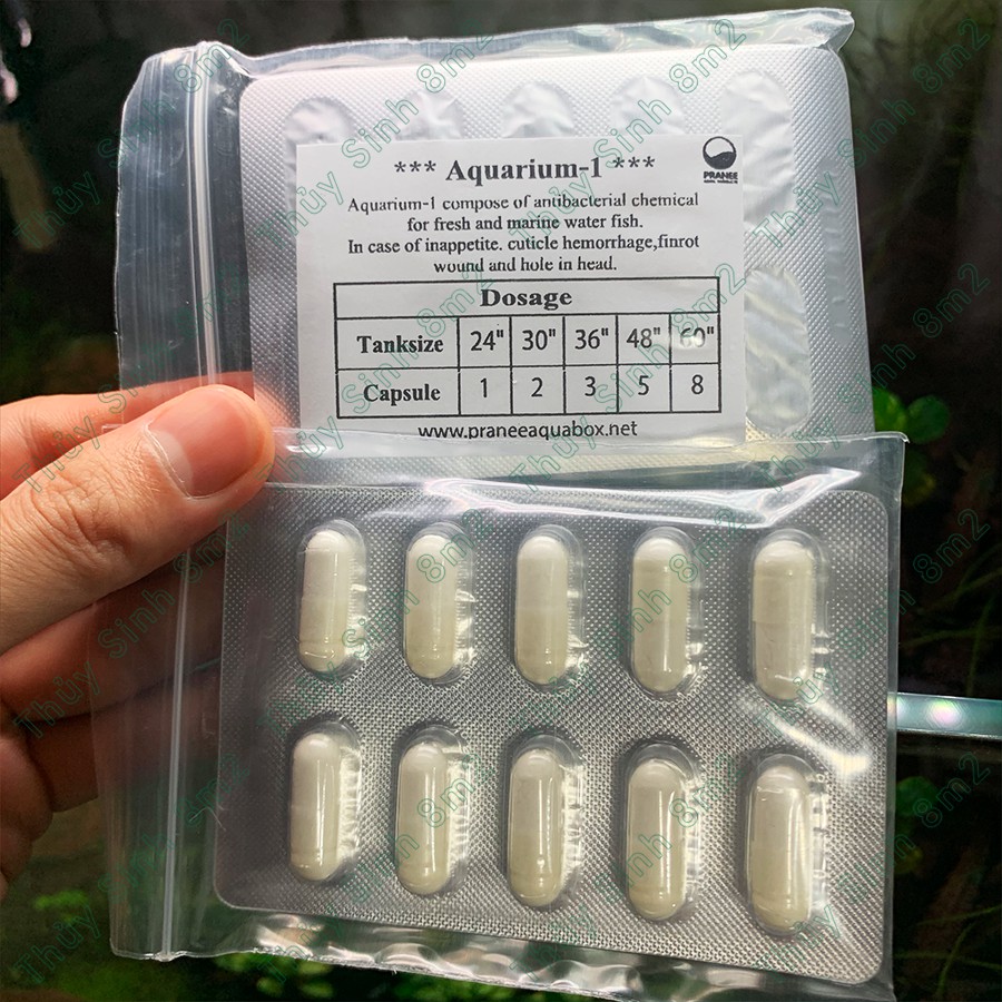 Viên Sát Khuẩn PRANEE AQUARIUM 1 - Trị Cá Tép Chết Lai Rai - 8m2