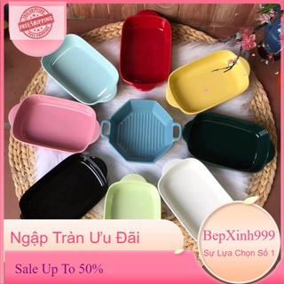 Khay nướng bánh 🍰8 MÀU🍰 Khuôn làm bánh Gốm Sứ Cao Cấp nhiều màu B21