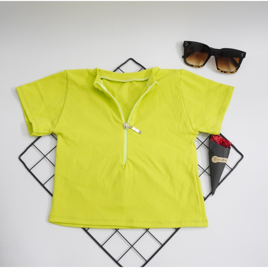 🌈𝓐̉𝓷𝓱 𝓽𝓾̛̣ 𝓬𝓱𝓾̣𝓹🌈 - Áo croptop tay ngắn thiết kế dây kéo cực cá tính ( BEST SELLER)/ áo thun nữ/ croptop | BigBuy360 - bigbuy360.vn