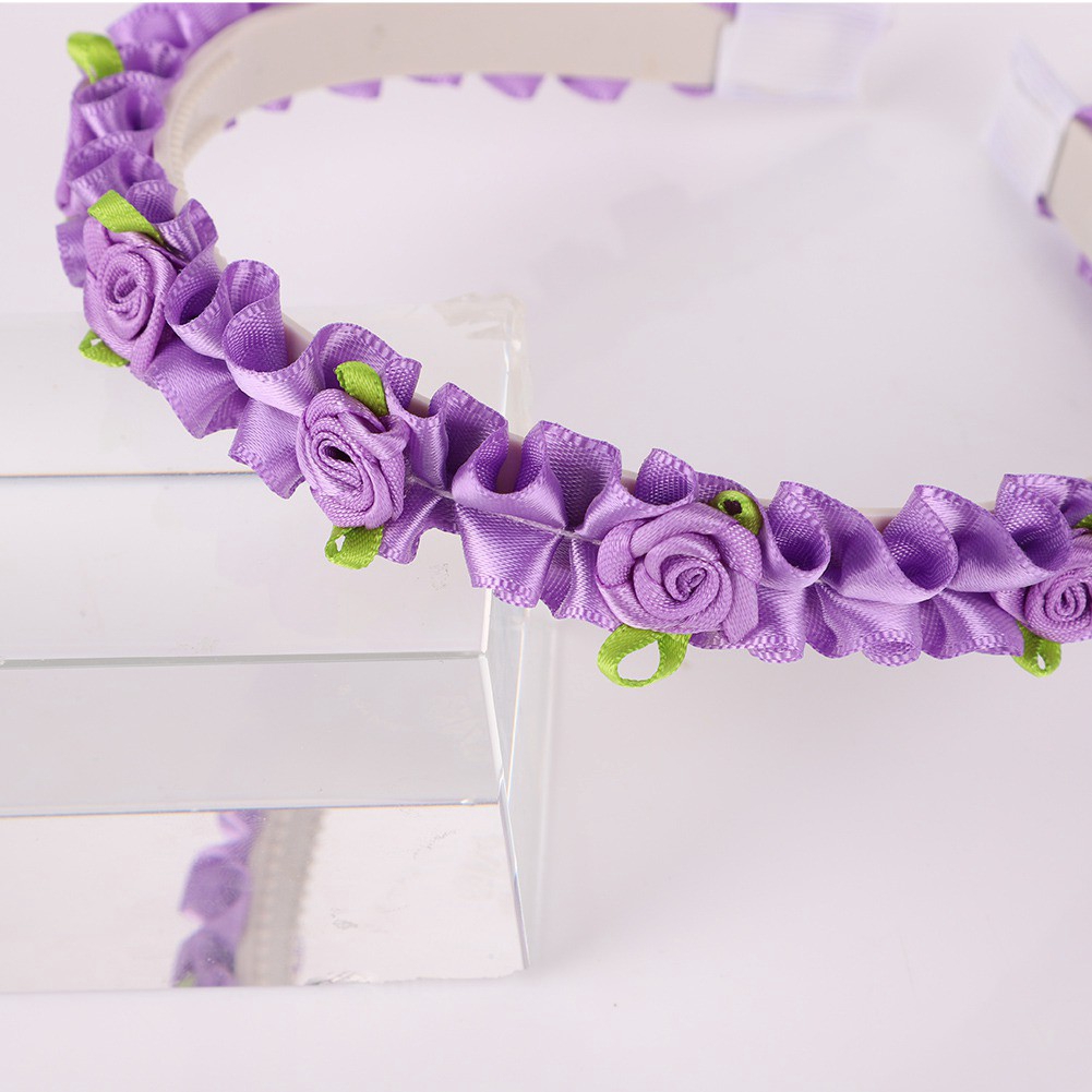 Băng đô cài tóc đính hoa hồng cho bé gái