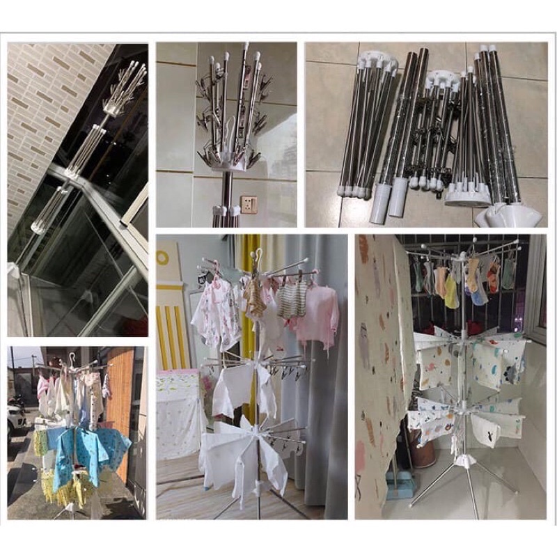 Cây phơi đồ 3 tầng inox 56 kẹp tiện lợi có thể tháo rời