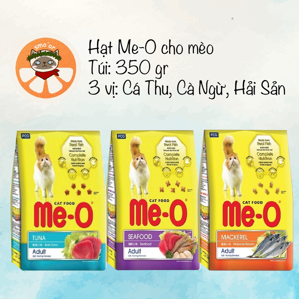 Thức ăn cho mèo hạt Me-O 350g 3 vị | Hạt Meo cho mèo