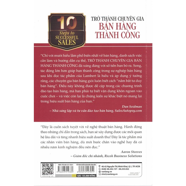 Sách - 10 Bước Thực Hành Trở Thành Chuyên Gia Bán Hàng Thành Công