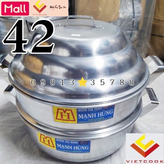 Bộ xửng hấp size 42 Nhôm Mạnh Hùng chuyên hấp bánh bao, xôi, hải sản và thực phẩm