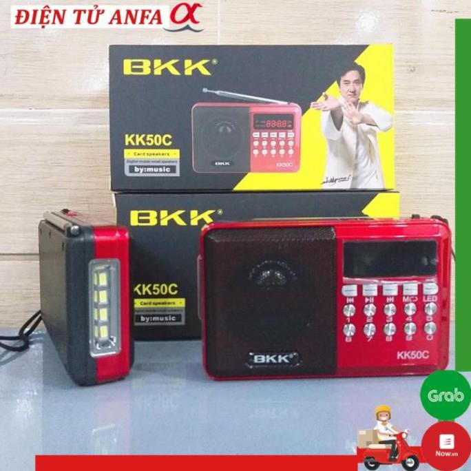 Loa nghe nhạc BKK KK50C có đèn pin, thẻ nhớ, cắm USB, nghe đài radio FM, Bh 6 tháng