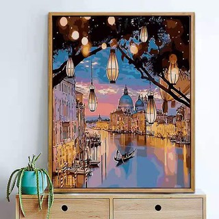 Tranh sơn dầu số hóa DROFE hình phong cảnh đẹp mắt 40x50cm