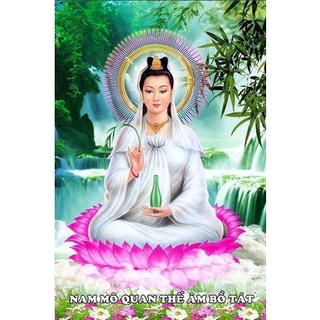 Tranh đính đá 5D đính đá toàn bộ-tranh phật quan âm