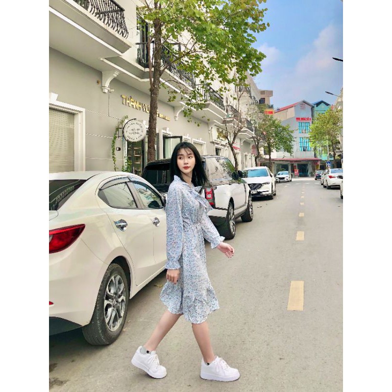 Váy hoa nhí - váy vintage cổ nơ | BigBuy360 - bigbuy360.vn