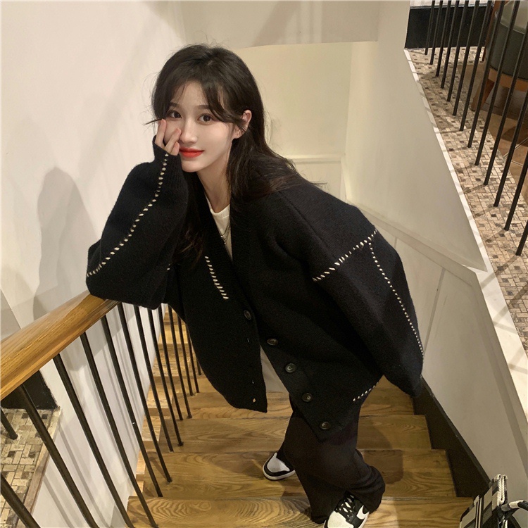 Áo len tay dài màu trơn phong cách Hàn Quốc thời trang cho nữ | BigBuy360 - bigbuy360.vn