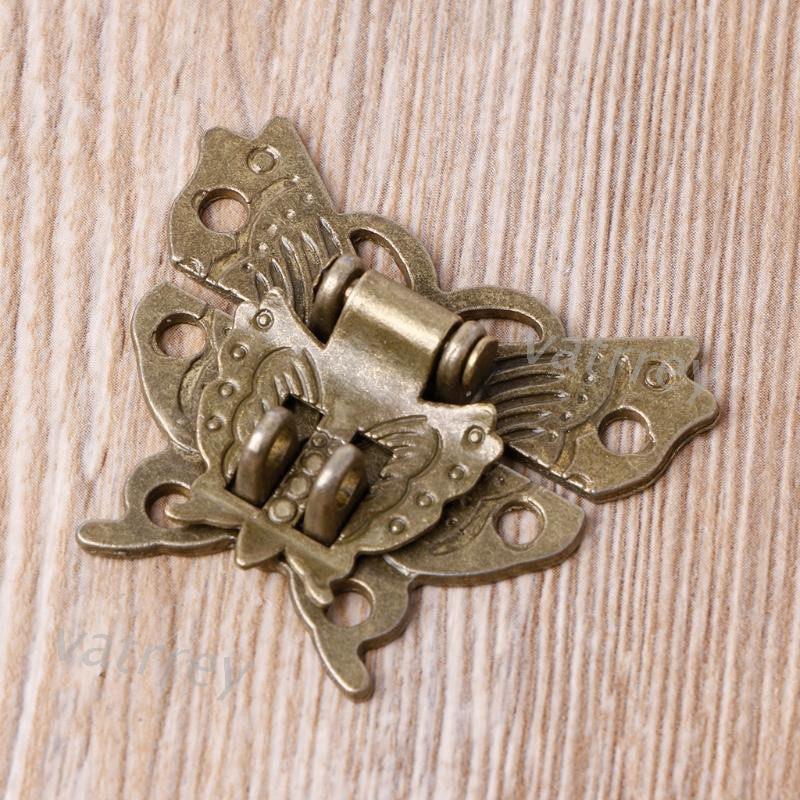Chốt khóa hộp gỗ hình bướm cổ điển cỡ 45x37mm
