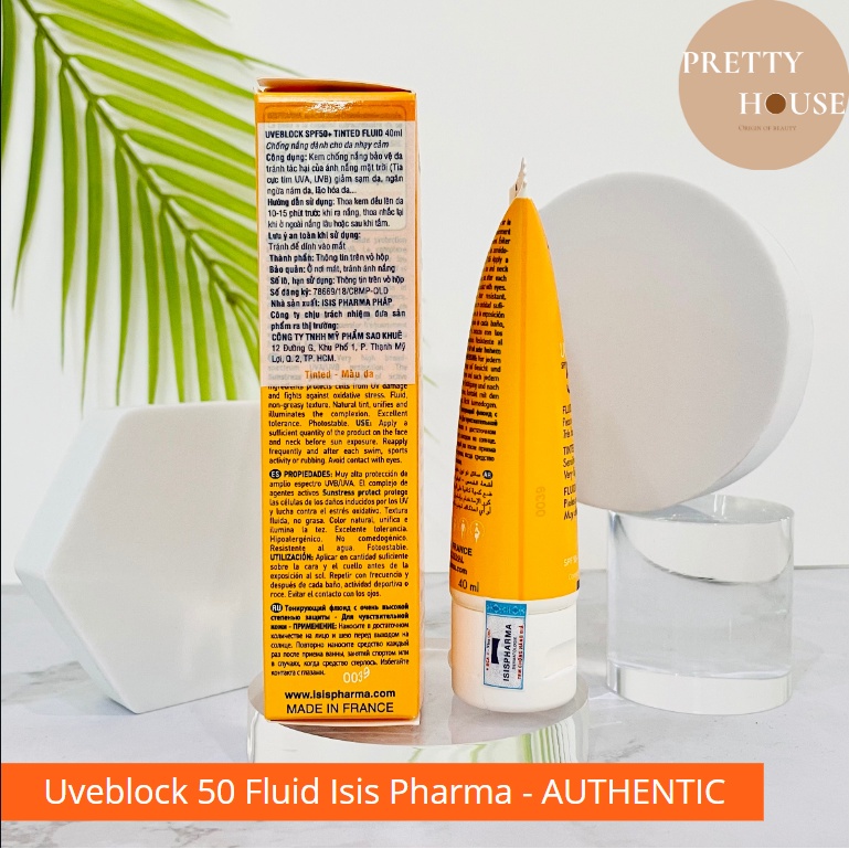 Kem chống nắng cho mọi loại da, lứa tuổi, thai phụ Uveblock 50 Fluid ISIS PHARMA