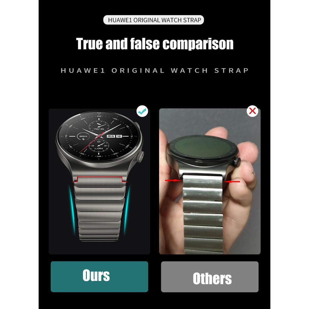 Dây Đeo Bằng Thép Không Gỉ 22mm Cho Đồng Hồ Thông Minh Huawei GT3 GT2 Pro GT2 46mm GT2e