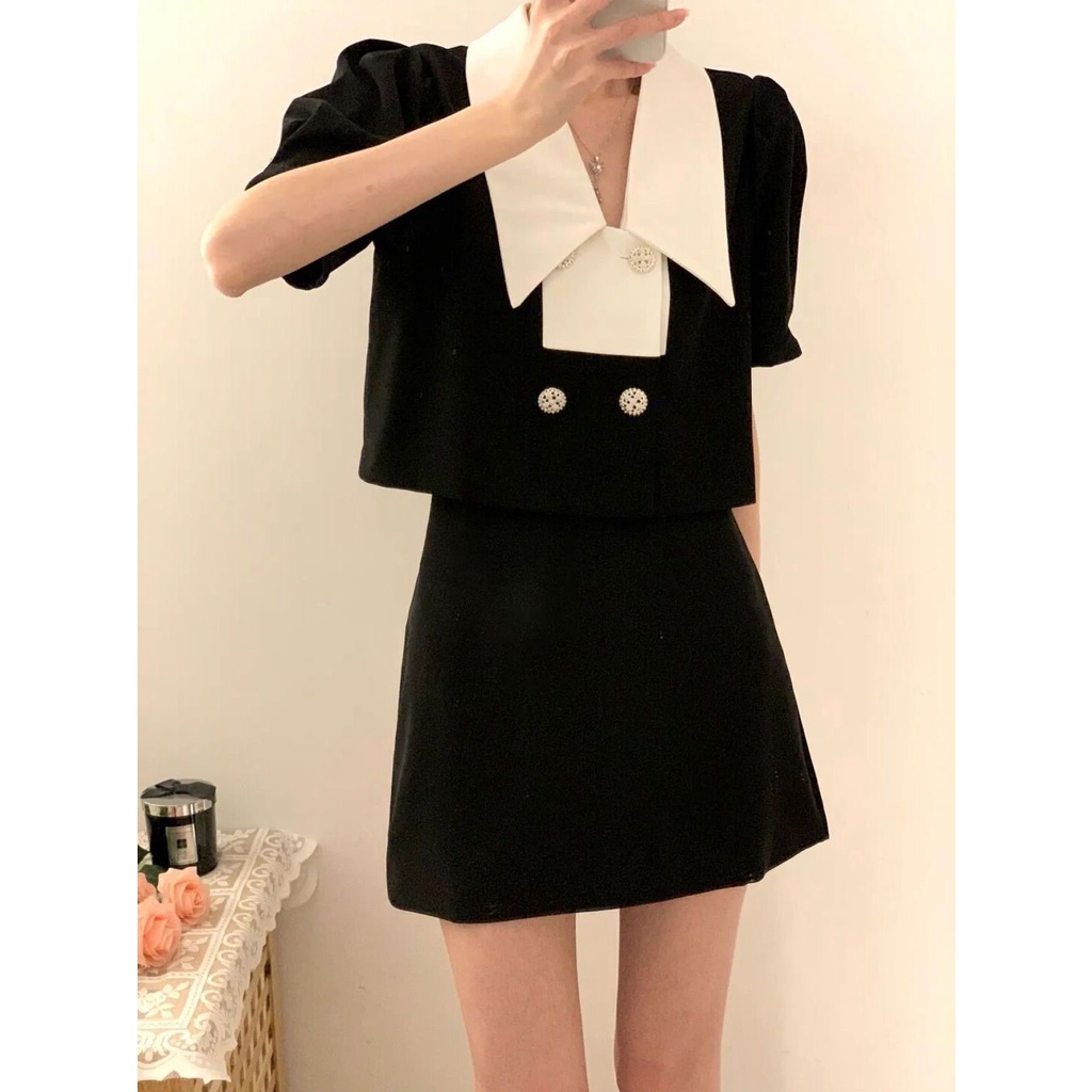 Bộ Đầm Đen Thời Trang Mùa Hè 2022 Dành Cho Nữ