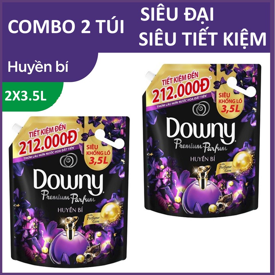 COMBO 2 túi Nước xả vải Downy Huyền bí 3.5 lít