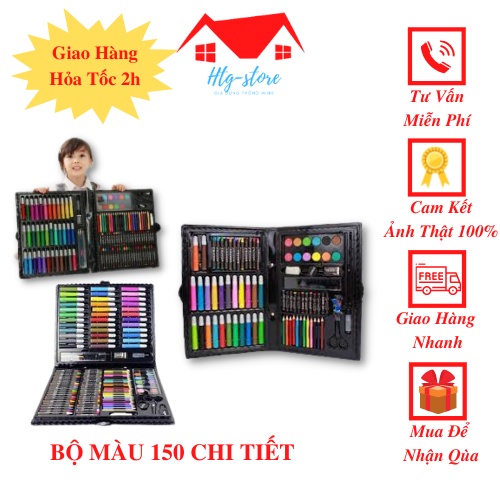 Bộ màu 150 chi tiết đủ màu - Màu sáp- Màu dạ- Màu nước cho các bé tha hồ sáng tạo.