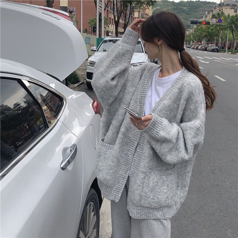 Áo Len Cardigan Trơn Basic