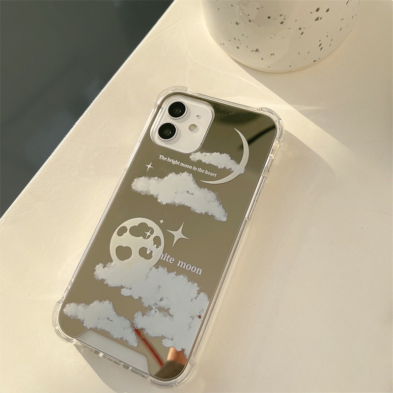 (SIÊU RẺ) Ốp lưng iphone gương mây trăng white moon 7plus/8/8plus/x/xr/xs/11/12/13/pro/max/plus/promax