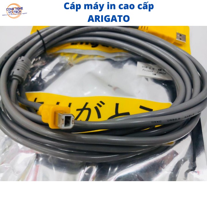 Cáp USB Máy In ARIGATOO 1M5 - 3M - 5M - 10M (loại tốt) chống nhiễu màu xanh. Cổng USB 2.0, full box