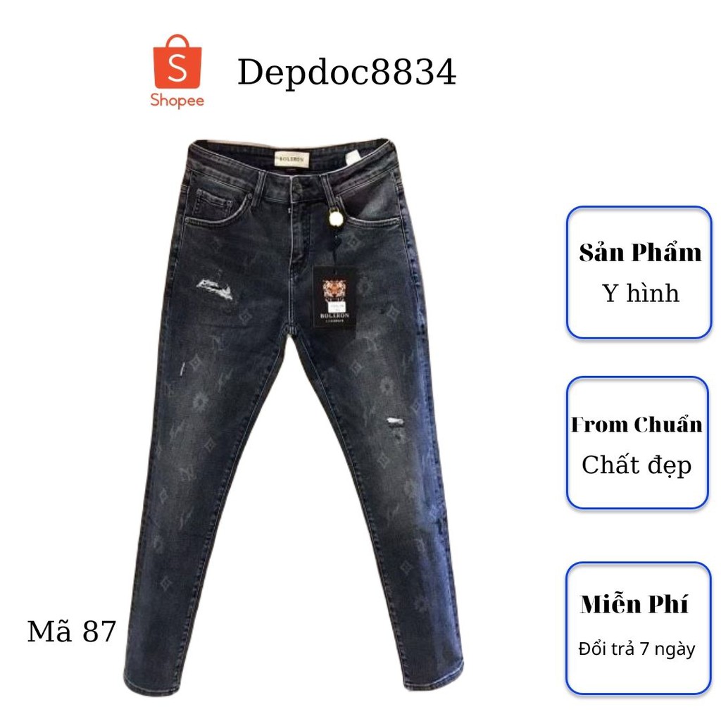 Quần jean nam cao cấp, chất liệu bò ( jean ) mềm mịn, from chuẩn, có nhiều mẫu đẹp mới đi kèm depdoc75