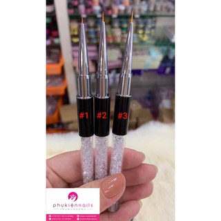 Bộ Cọ Râu Cán Đá Vẽ Hoa Nail Art Brush ( set 3 cây)