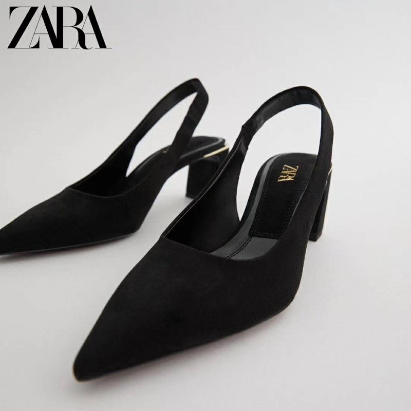 Giày cao gót Zara đen da lộn