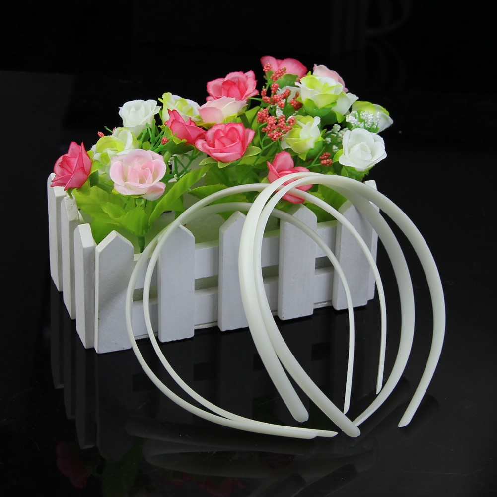 Set 12 Băng Đô Cài Tóc Bằng Nhựa Màu Trắng Trơn Thời Trang Cho Nữ DIY