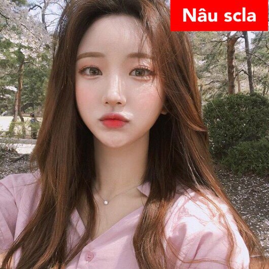 Thuốc nhuộm tóc màu Nâu CHOCOLATE sáng không cần tẩy tặng kèm trợ nhuộm oxy, Nâu scla, scola sáng