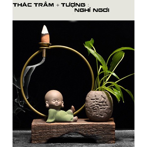 Thác khói trầm hương tượng chú tiểu