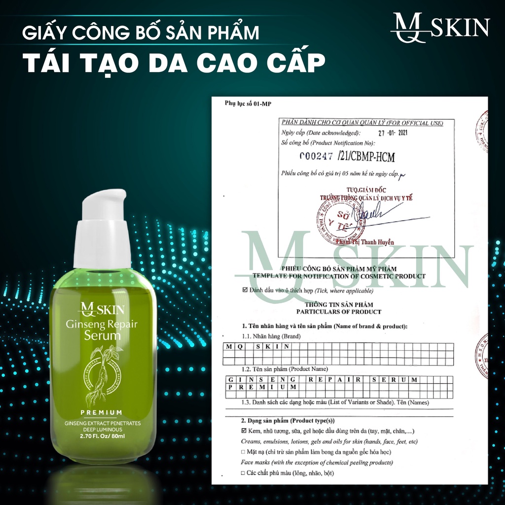 MQ SKIN Ginseng Premium Repair - Tái tạo da nhân sâm phiên bản cao cấp MQ SKIN