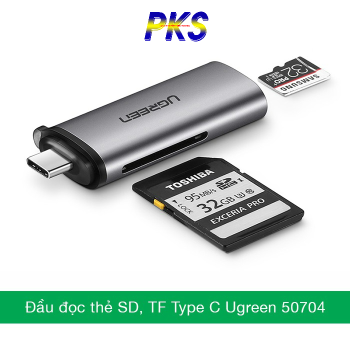 Đầu đọc thẻ đa năng SD/TF USB type-C Ugreen 50704 - 50704