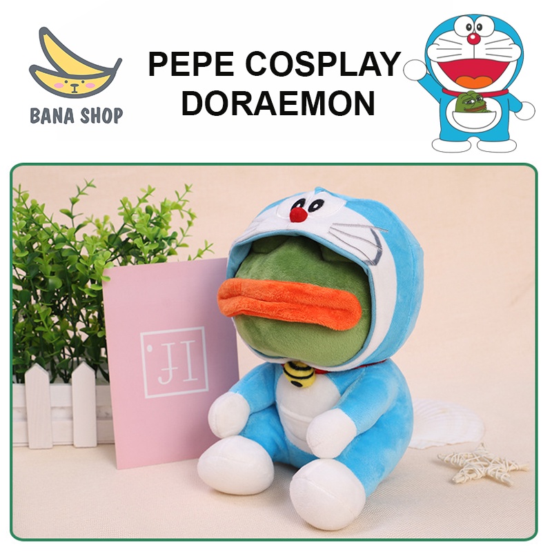 Gấu bông ếch xanh sad frog Pepe cosplay Doremon Doraemon siêu bựa dành cho vozer