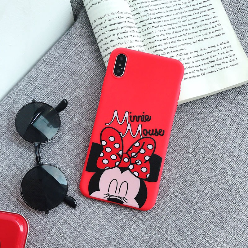 OPPO A3S A5S A7 F11 F9 R17 Pro F7 F5 A83 A79 A59 F1S A37 R15 Mickey Minnie Mouse Soft TPU Red Phone Casingvỏ điện thoại