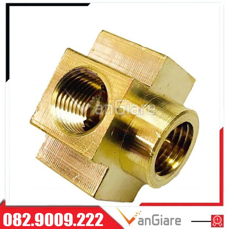 5 ngã ren trong, chia 5 lỗ ren trong, đầu nối thau ngã năm ren trong 13mm