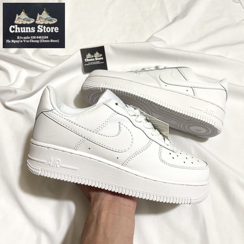 Giày AF1 trắng full classic cao cấp, giày Air force 1 trắng thể thao full box bảo vệ