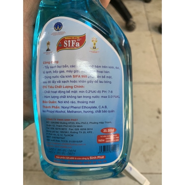 Nước lau kính đa năng SIFA 650ml hàng có sẵn