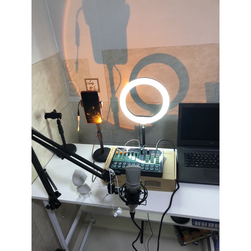 Bộ Combo Mic Thu Âm Hát Soundcard H9 và ISK AT100 loại 1 Full phụ kiện trọn bộ sound card và mic thu âm chính hãng