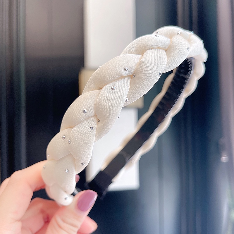 Băng Đô Đội Đầu Có Đính Đá Xoắn Thời Trang Cho Nữ Rửa Mặt