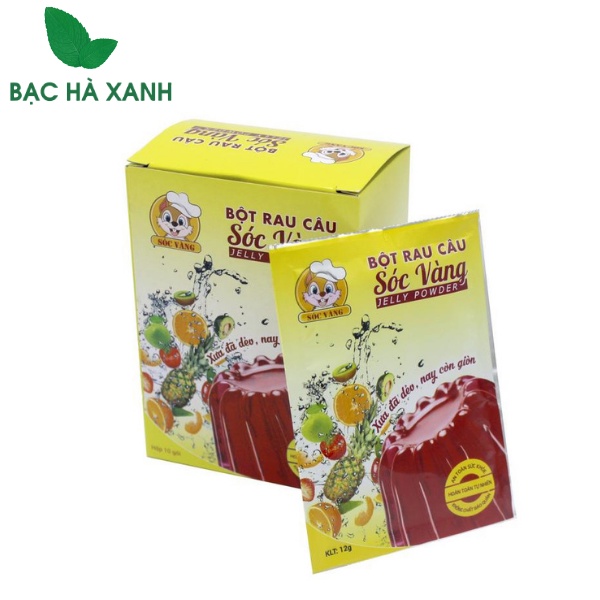 Bột Thạch Rau Câu / Bột Làm Thạch Con Sóc Vàng Hộp 12gr x 10 gói