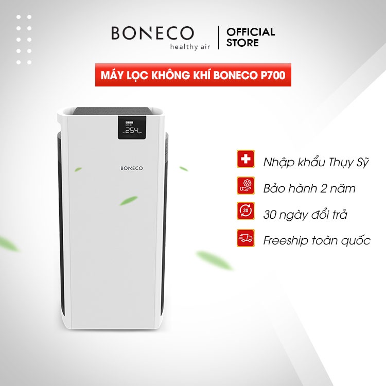 Máy Lọc Không Khí Cao Cấp BONECO P700 Khử Mùi, Diệt Khuẩn, Lọc Bụi, Báo Chỉ Số PM, cho Văn Phòng (200m2
