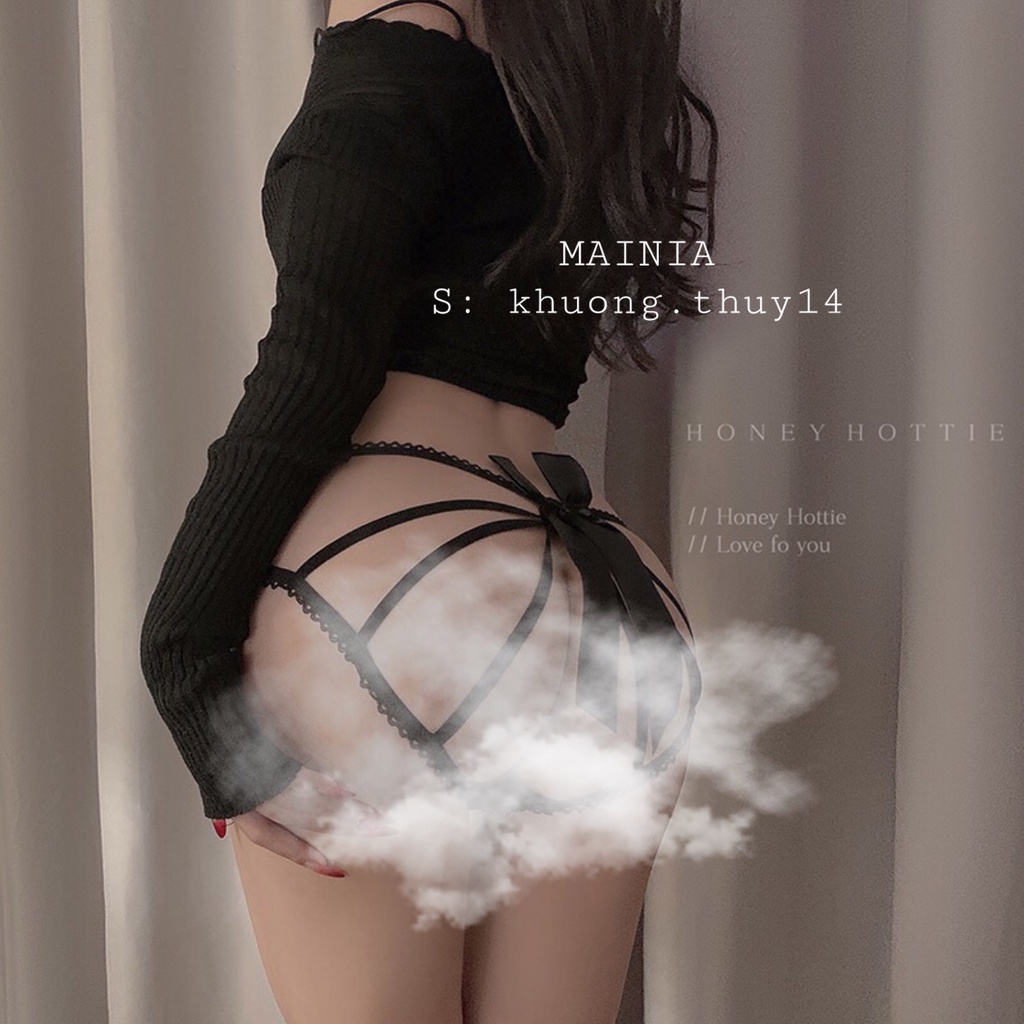 QUẦN LÓT NỮ REN Dây Chéo Mông Đính Nơ Sexy ❤️ GỢI CẢM ❤️ QUYẾN RŨ MAINIA SHOP