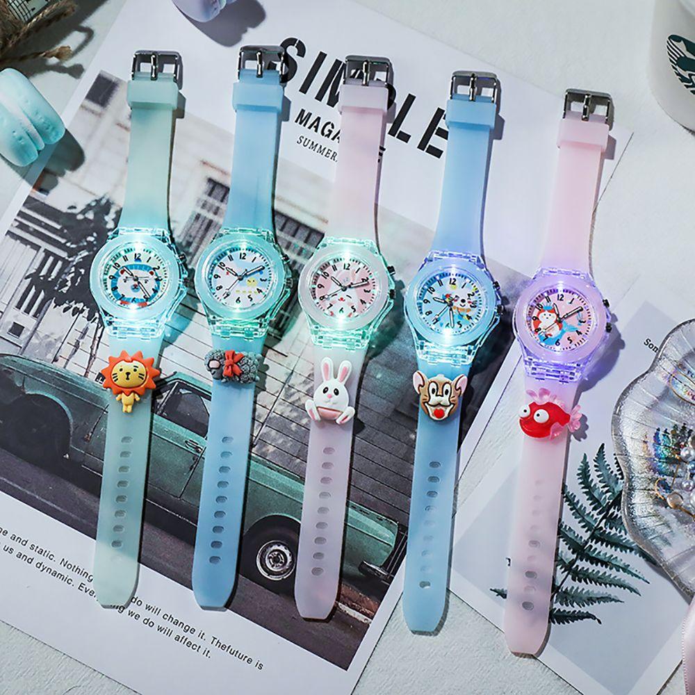 Đồng Hồ Đeo Tay Dây Silicone Có Đèn Led Họa Tiết Hoạt Hình Dành Cho Bé Trai|Đồng Hồ Đeo Tay Thời Trang Cá Tính