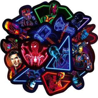 10-50 hình sticker marvel led neon decal ( random hình )