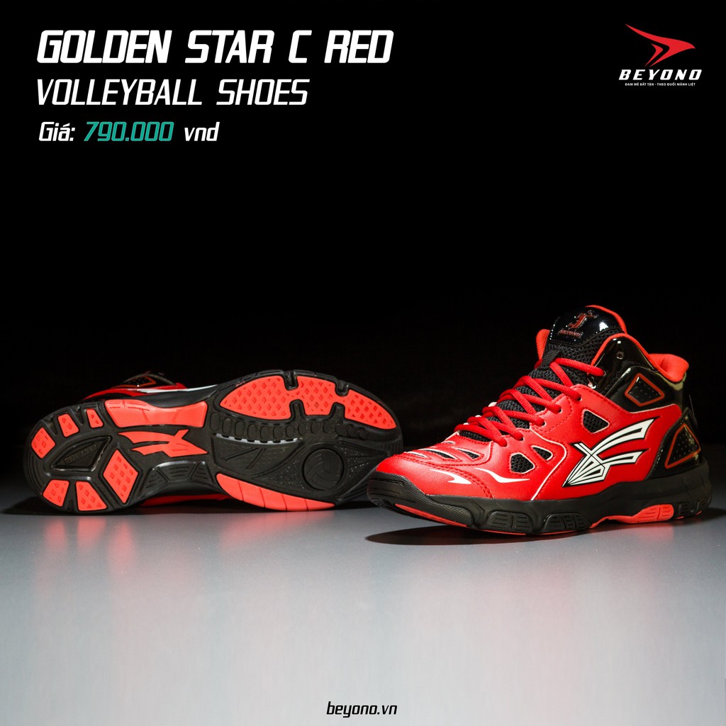 Beyono Golden Star C - Red Black - Giày Bóng Chuyền Cổ Cao Nam, Nữ thumbnail
