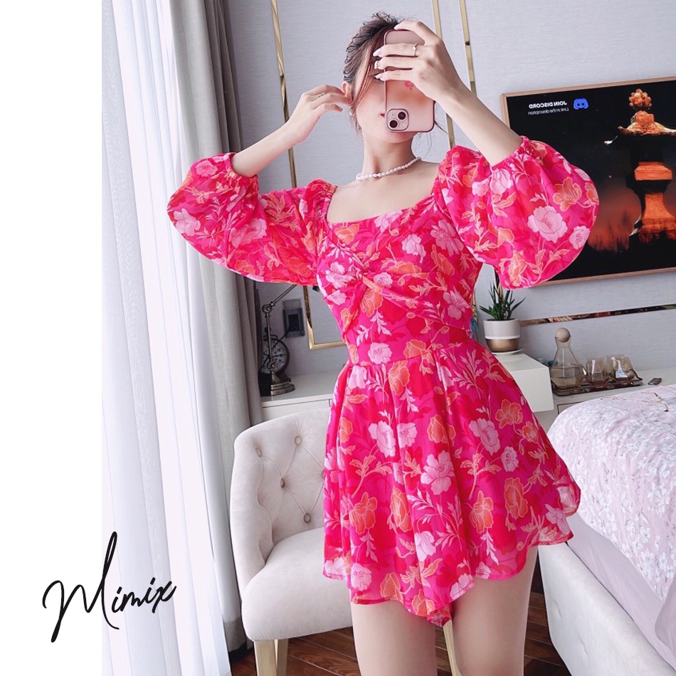 Jumpsuit họa tiết hoa xoắn ngực MIMIX BT5190