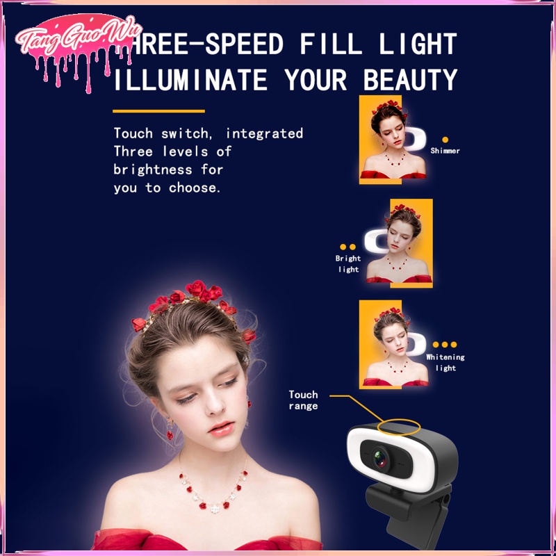 Webcam HD dùng cáp USB có micro điều chỉnh được với giá đỡ tripod cho cuộc họp để bàn máy tính tại nhà | BigBuy360 - bigbuy360.vn