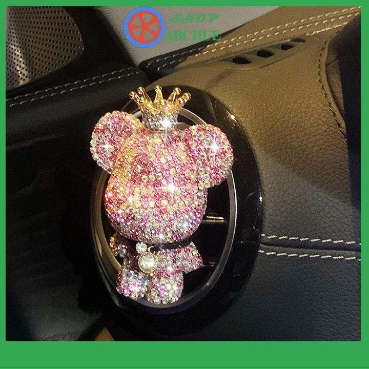 Sáp thơm xe hơi gắn cửa gió điều hòa hình Gấu đính đá siêu sang