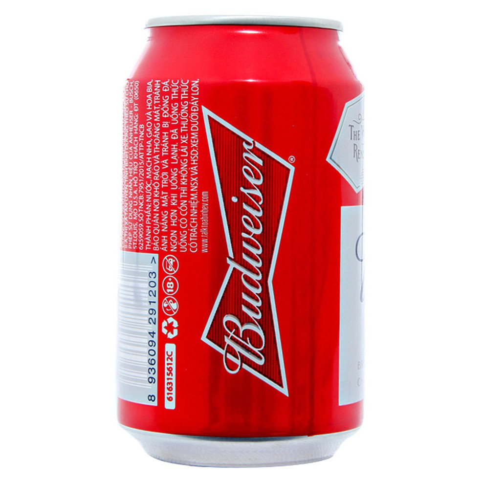 Combo 6 lon Bia Budweiser Lon 330ml